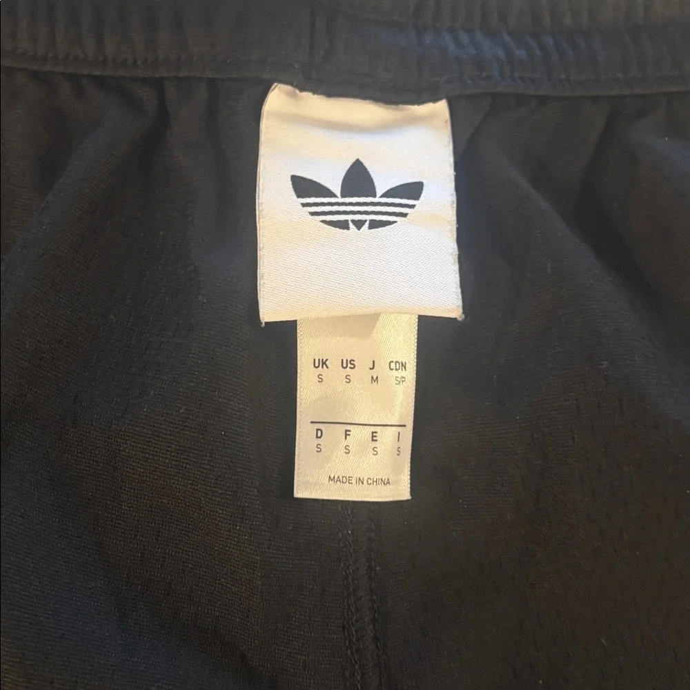 Adidas men’s Black Shorts with Blue and Neon Stripes